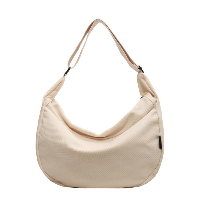 Large Capacity Canvas Dumpling Bag With Minimalist Urban Style