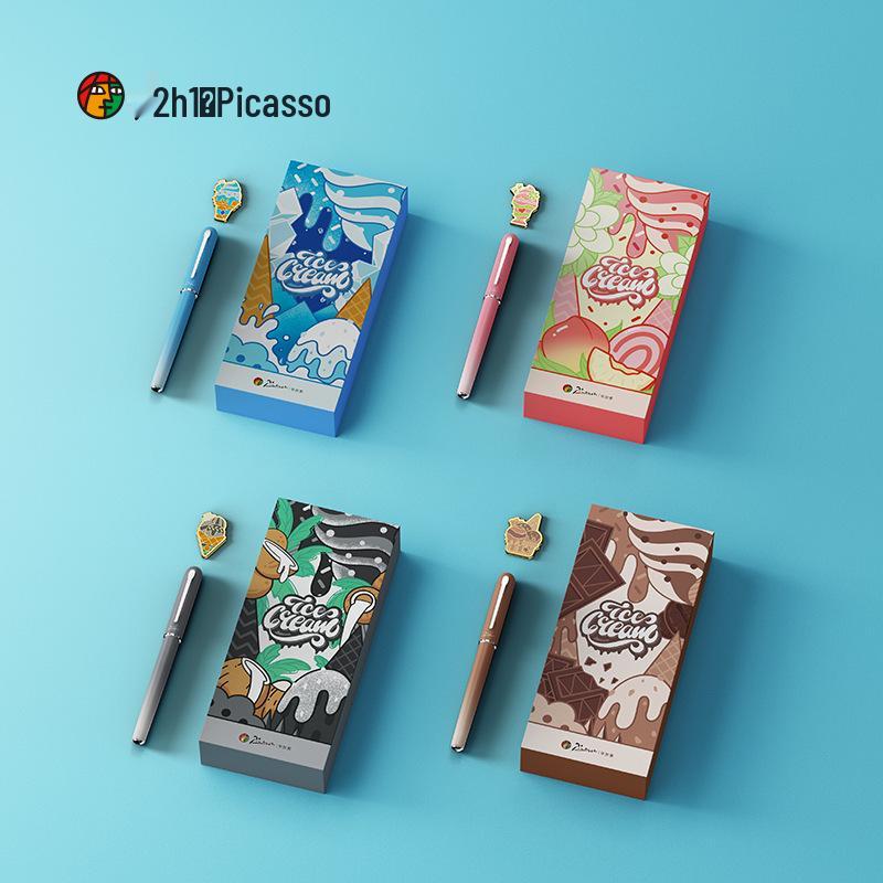 Ручка Pimio Picasso Jewel 610: Мультяшная ручка-подпись "Мороженое" - Милый подарочный набор для детей-учеников