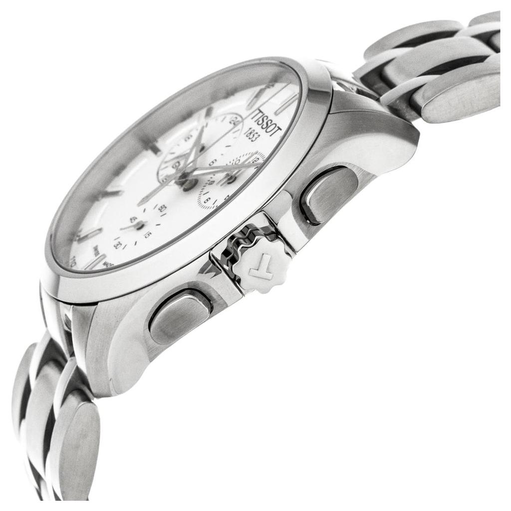 Tissot Kutu Collection Мужские кварцевые часы Часы 41 мм Белый циферблат Стальной корпус часов Стальной ремешок T035.439.11.031.00