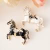 Rhinestone Horse Ornament Elegant Christmas Tree Decoration with Keychain 2D Acrylic Hanging Decor Equestrian Gift for Horse Lovers