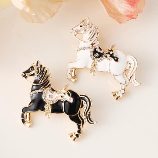 Rhinestone Horse Ornament Elegant Christmas Tree Decoration with Keychain 2D Acrylic Hanging Decor Equestrian Gift for Horse Lovers