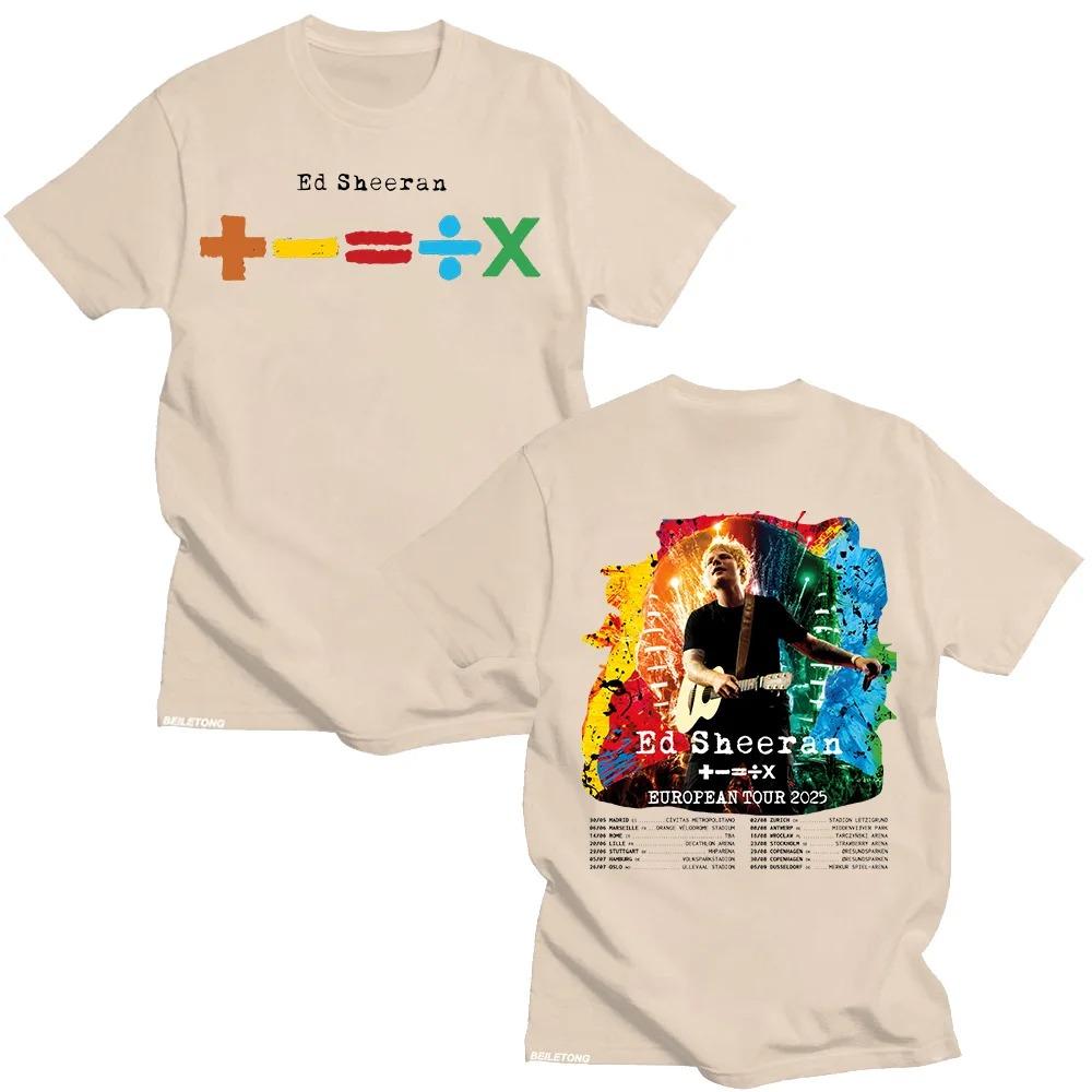 Футболки Ed Sheeran European Tour 2026 Мужские и Женские Хлопковая Одежда Круглый Вырез Короткий Рукав Свободный Модный Футболка Подарок для Фанатов Футболки