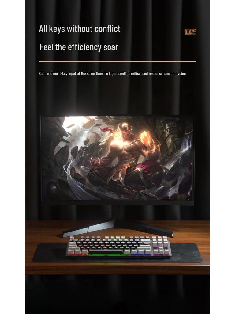 Проводная механическая игровая клавиатура Acer с красными/синими переключателями для настольного компьютера и ноутбука