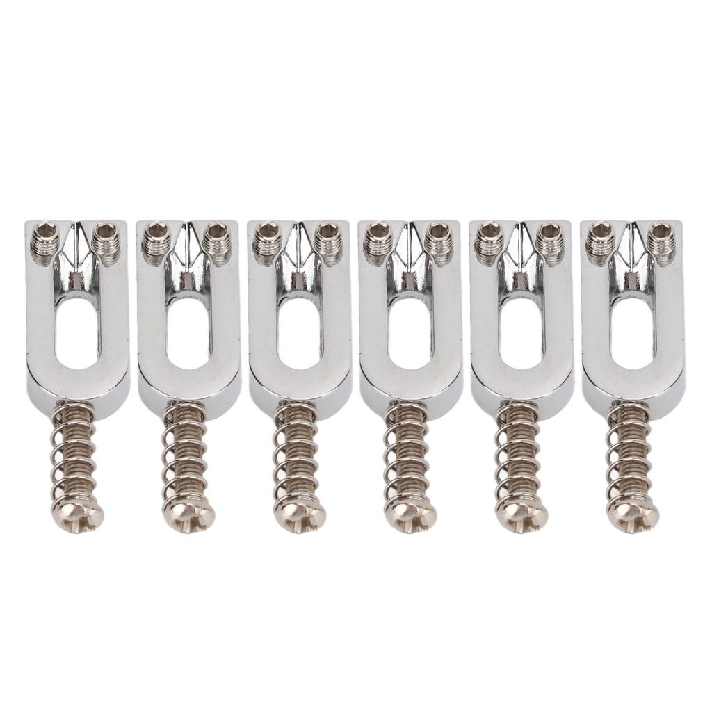 6Pcs U Shaped Electric Guitar Bridge Saddles Tremolo Metal Roller Screw Saddle Replacement