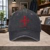 Jeruzalemkruis DEUS VULT Gewassen Vintage Verstelbare Baseballpet Unisex Casual Outdoor Hoed