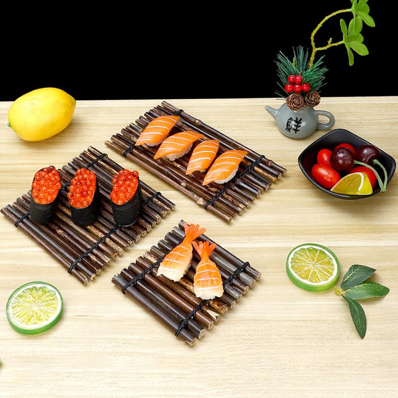 Винтажная бамбуковая тарелка для суши, бамбуковая тарелка-ограда, японская корейская кухня, сашими, суши-лодки, креативная сервировочная тарелка