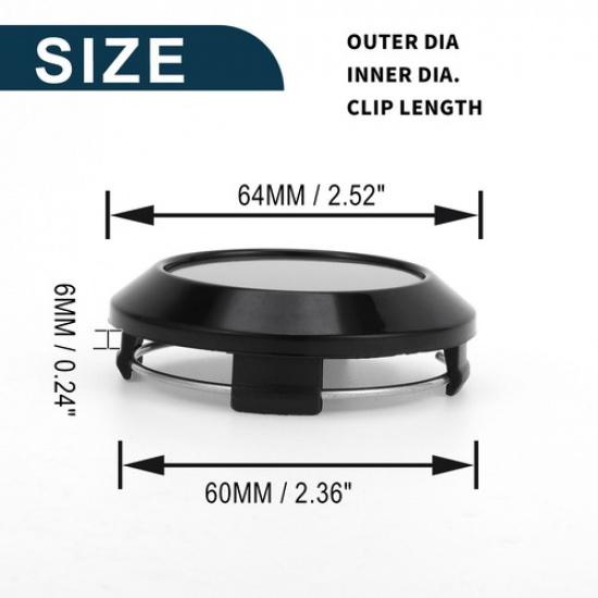 Car Wheel Center Hub Cap Rim Cover Hub Caps 64mm 252" OD Snap-in Plastic