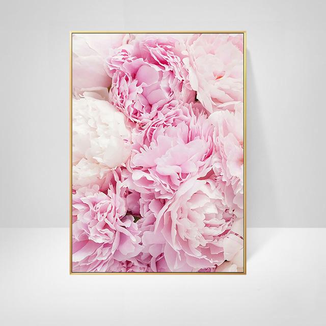 Pink Peony Canvas Painting Poster and Print Flower Letter Quote Nordic Wall Art Floral Picture Bedroom Decor Home Decoration Art