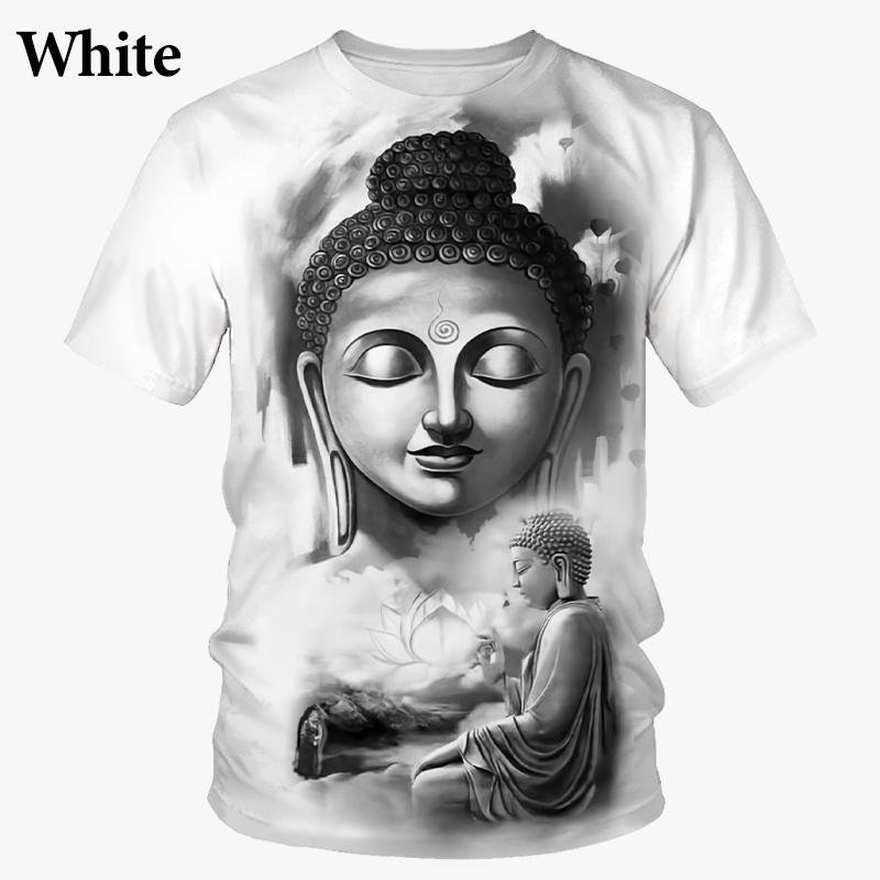 Летняя мужская футболка с 3d принтом «Элигиозный Будда Шакья Муни», футболка с лицом Будды, модные повседневные футболки с круглым вырезом и короткими рукавами