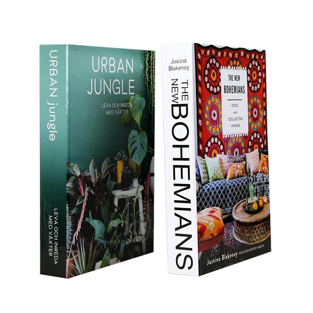 2 Pcs Luxury Fake Books for Decoration Simulation Book Storage Box Coffee Table Books Decorative Book Boxes For Living Room Home Decoration