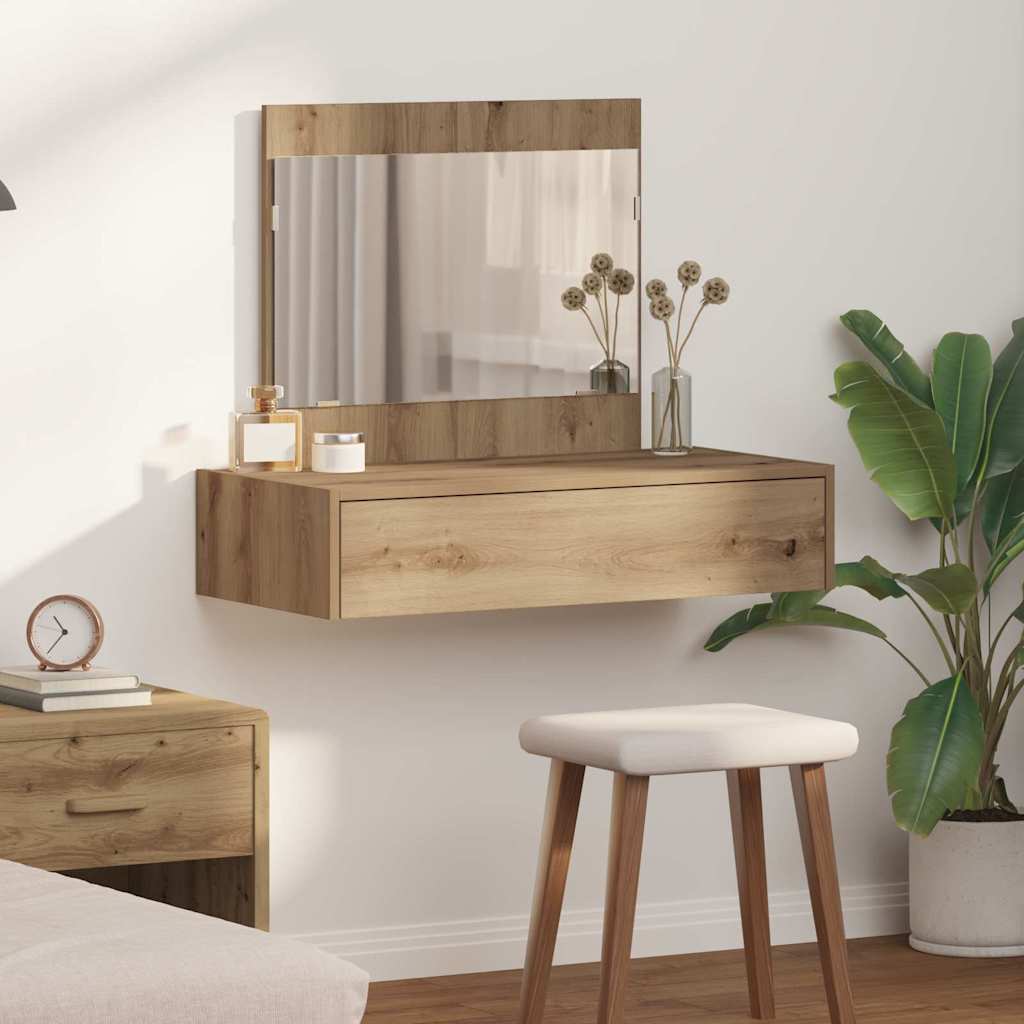 Makeup Table with Drawers Brown 83 x 40 x 70 cm Engineered Wood