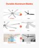 244 cm Aluminum Ceiling Fan Without Light Remote Control Brushed Nickel