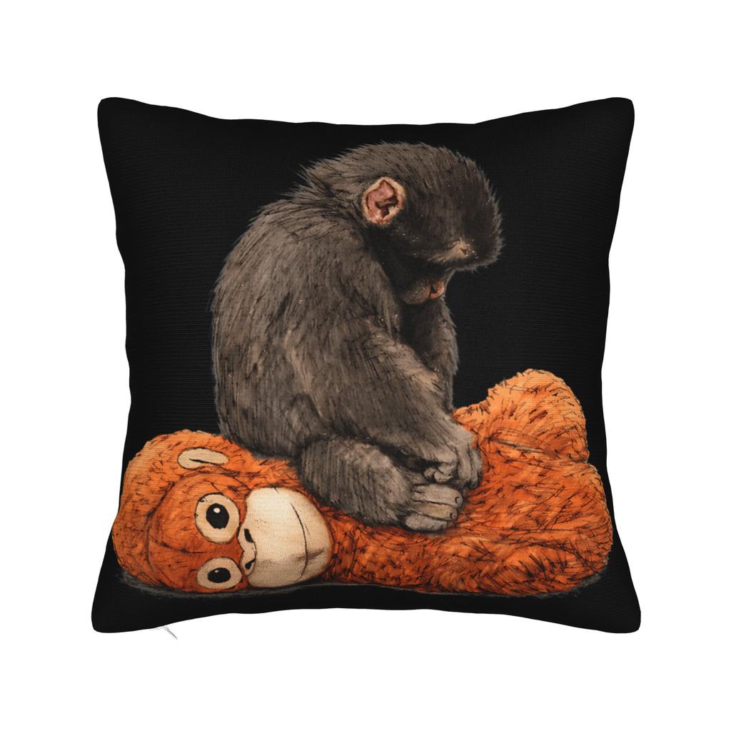 Cute Baby Monkey Named Punch Plush Hugging Pillow Case Print Pillow Cover For Wedding Party Home Decor Funny Pillowcases