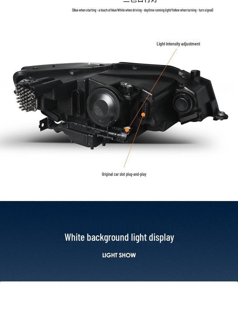 19-21 Bora Headlight Upgrade: Blue LED DRL Bi-Beam Lens Assembly