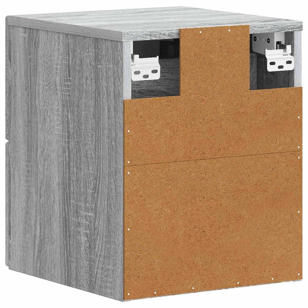 Wall Mounted Nightstand 2 pcs Grey Sonoma 34.5 x 33 x 40 cm