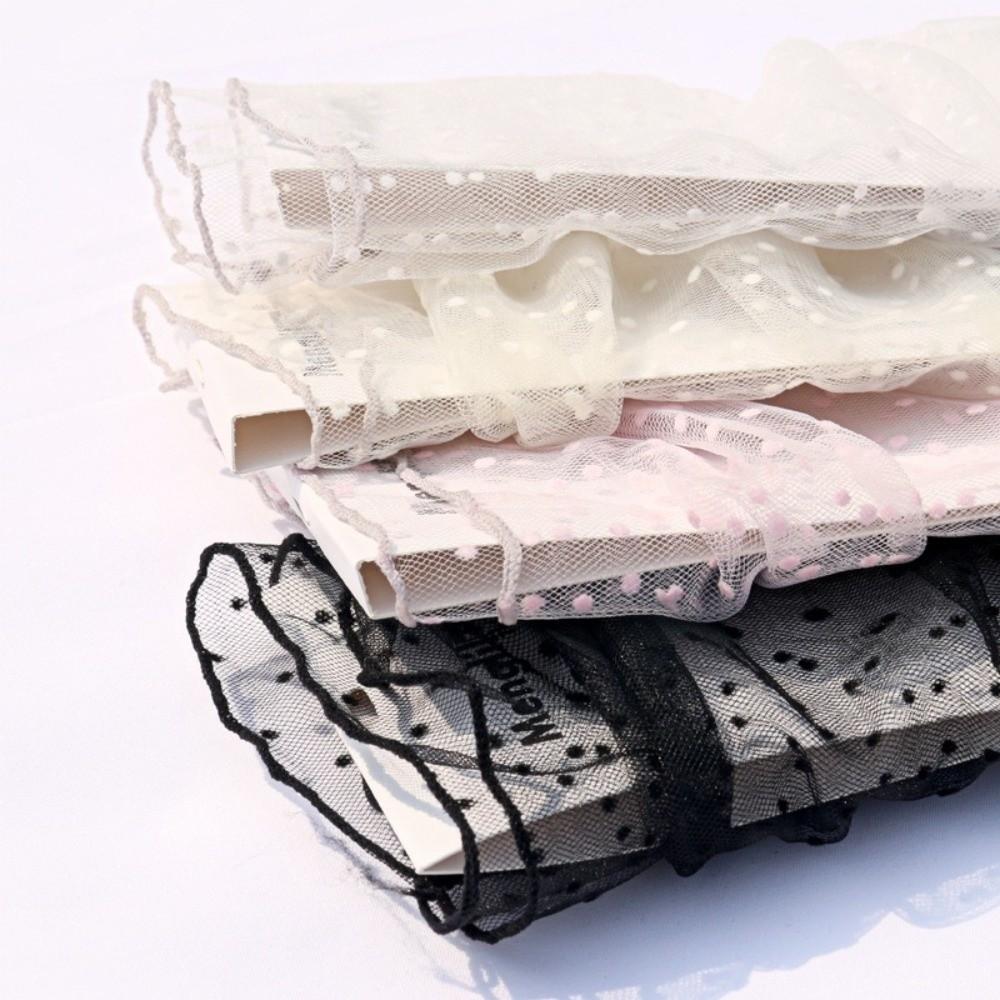 JK Polka Dot Mesh Socks Breathable Stacked Stockings Pile Up Socks Mid Tube Socks Summer