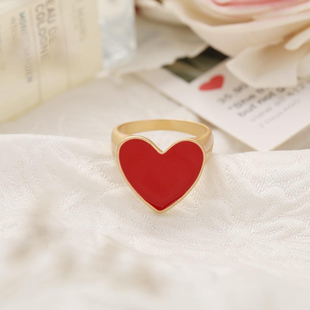IF ME ювелирные изделия, красочное кольцо для женщин, глянцевое капающее кольцо с сердцем любви, кольцо с персиковым сердечком, изысканное дикое трендовое ювелирное изделие