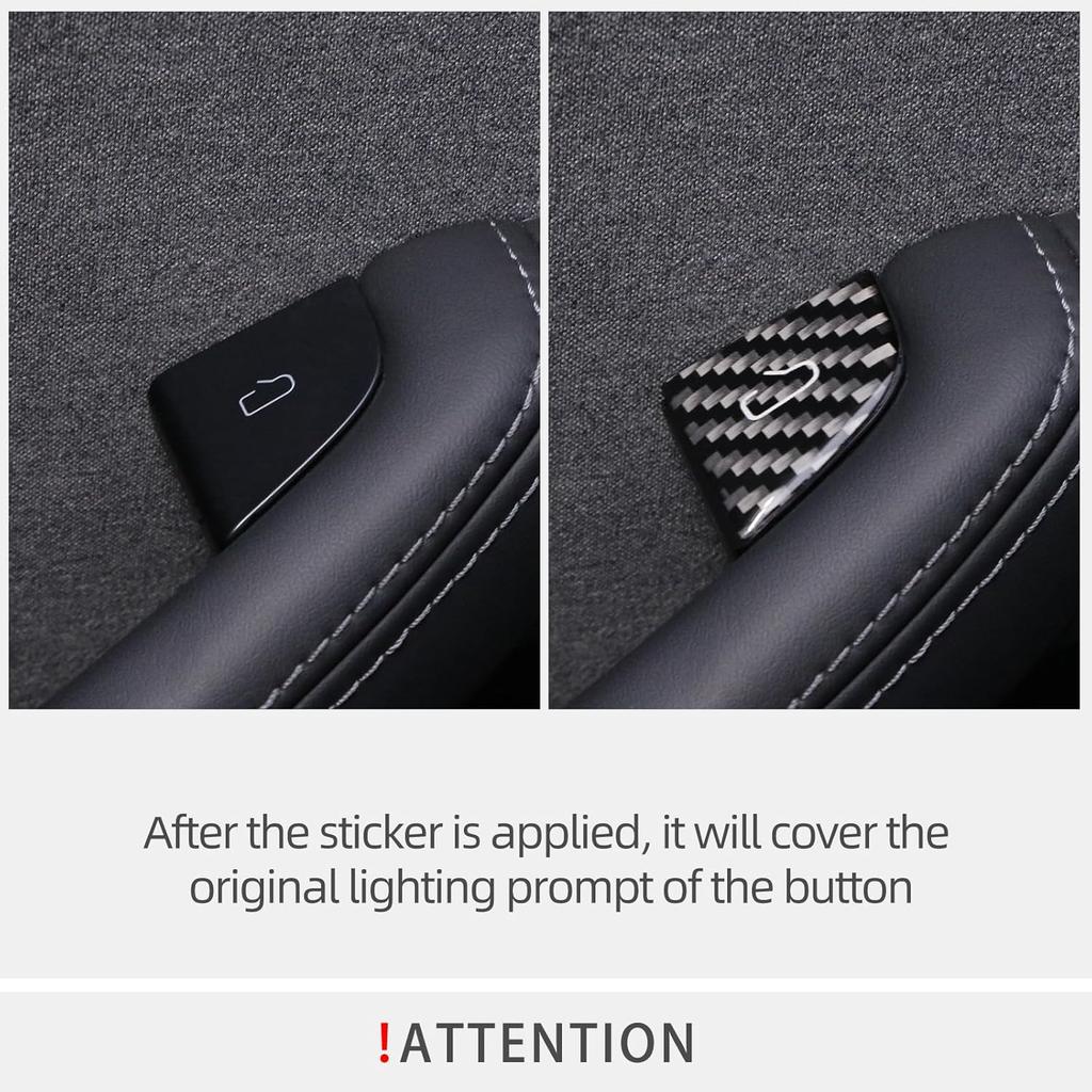 Button Stickers for Tesla Model 3 Highland Model Y Juniper 2026 2025 Carbon Fiber Door Lock Switch Trim Interior Accessories