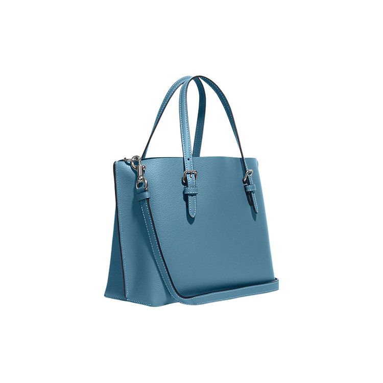 Coach Mollie Solid Color Letter Logo Leather Tote Bag Shopping Bag Shoulder Crossbody Handbag 25 Women tote Pacific-Blue CC789-SVPTW