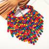 Персонализированное универсальное ожерелье с бахромой из цветных рисовых бусин, преувеличенная многослойная креативная цепочка на шею в этническом стиле