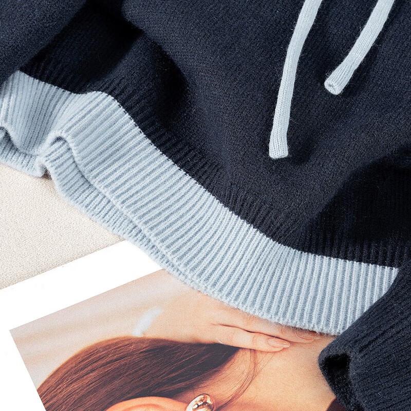 Женский свитер с капюшоном в стиле колор-блок, имитирующий двойку