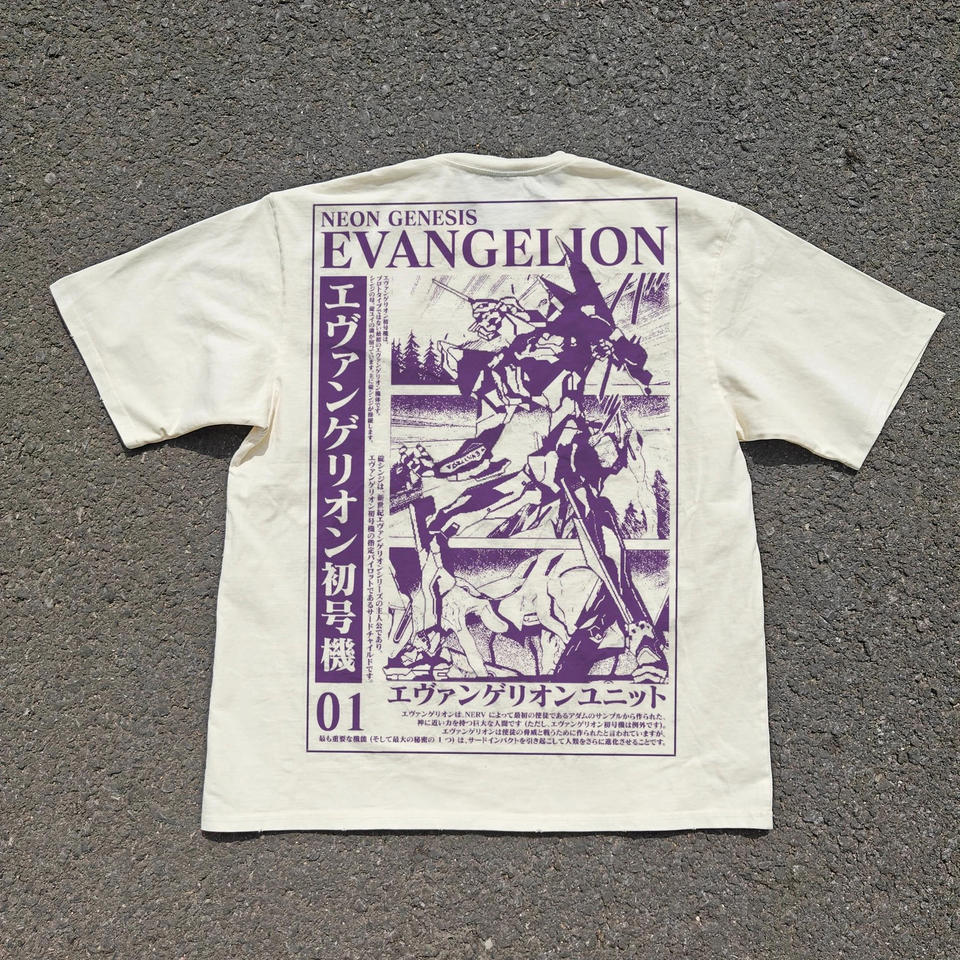 Хлопковая футболка с двусторонним принтом Neon Genesis Evangelion Unit 01, плотный хлопок, короткий рукав, для мужчин и женщин