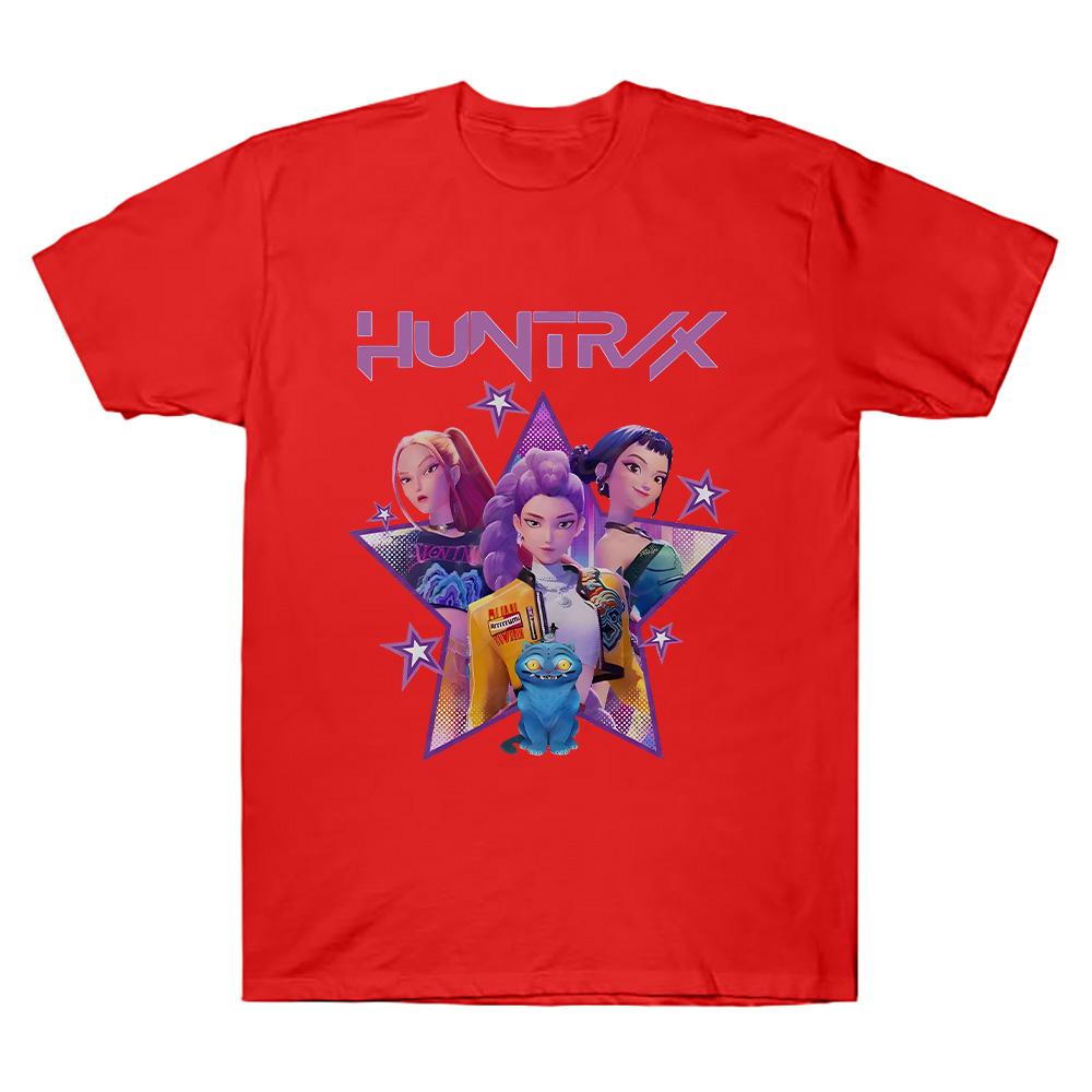 K-pop Футболки Охотники на демонов Руми Мужские Женские С круглым вырезом Короткий рукав Топы Футболка Подарок для фанатов Одежда Мода Хлопок Удобная футболка