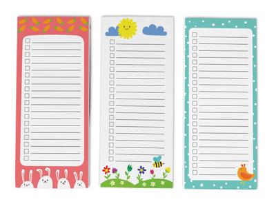 Упаковка из 3 магнитных блокнотов для записей на холодильник - магнитные блокноты для записей на холодильник-  (50 листов