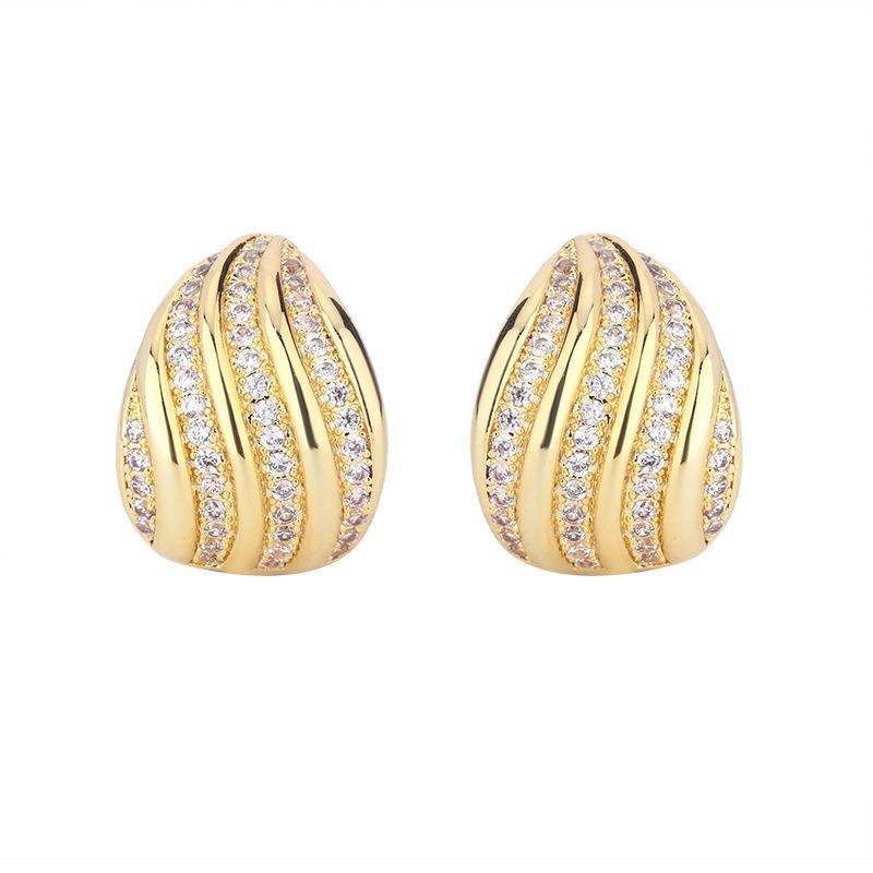 Аксессуары Серьги Модные Легкие Роскошные Женская Мода Простые Микро-инкрустированные Бриллиантовые Серьги Холодный Ветер Универсальные