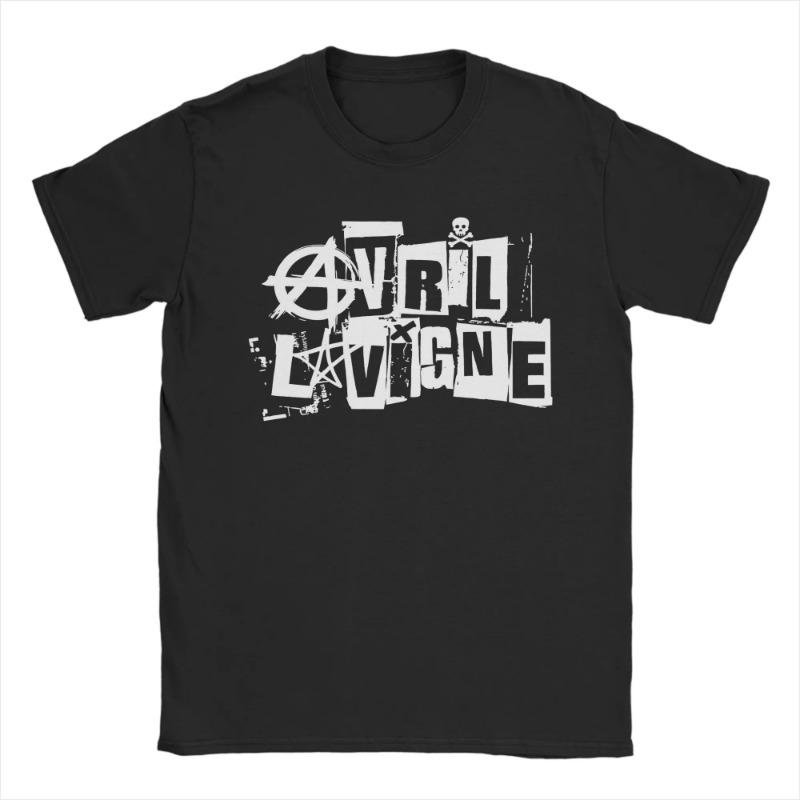 Мужская футболка Avril Lavigne Greatest Hits Logo Забавная хлопковая футболка с коротким рукавом Футболки с круглым вырезом Топы Большой размер