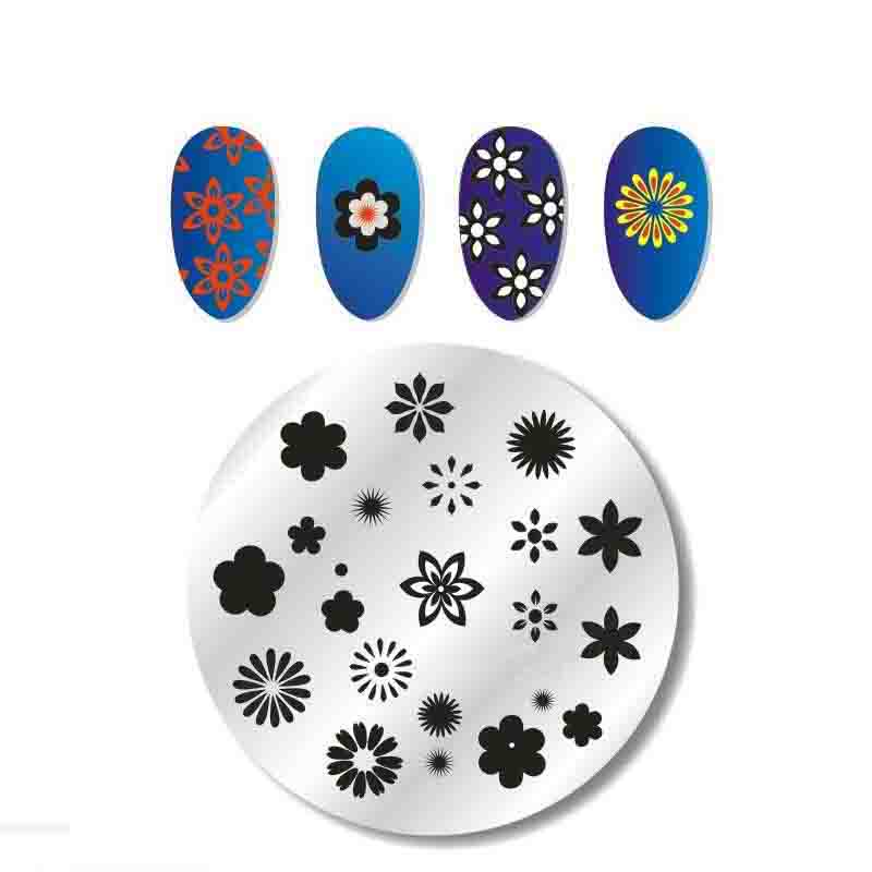 French Style Nails Art Stamp Plates Leaf Flower Stainless Steel Stencils Nail Printing Image Manicure Stamping Tools