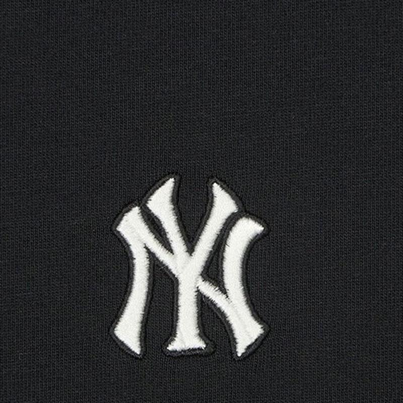 MLB Однотонная футболка с круглым вырезом и коротким рукавом с небольшим логотипом Унисекс Топы Черный 3FTSB0443-50BKS