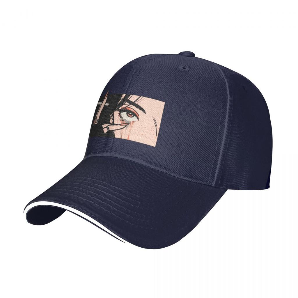 Crying Girl With Cigarette Baseball Cap Trucker Cap Anime Hat Women Unisex'S