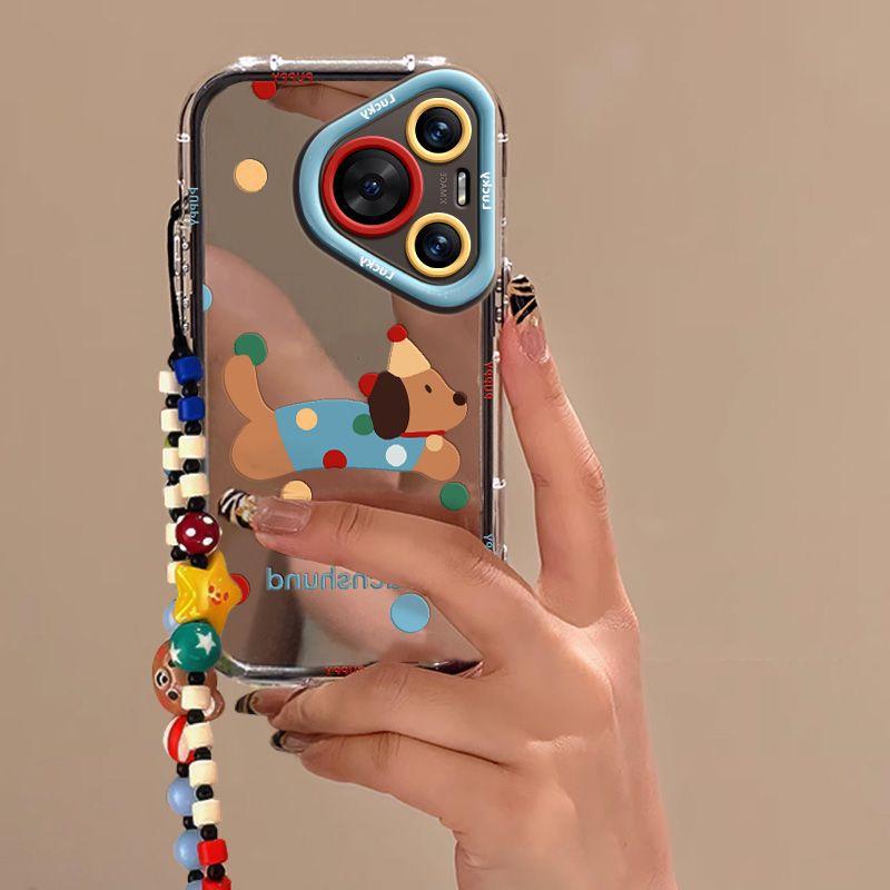 Подходит для чехла на телефон Huawei pura70pro + мультяшный милый чехол HUAWEIp60 50 дизайн синяя восковая собака