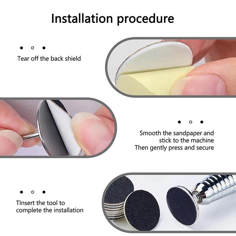 15/20/25 мм Удаление кутикулы на ногах, мозолей, Сменная наждачная бумага с дисками для педикюра, Набор подушечек, Очиститель мертвой кожи, Пилки для ног