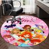 1pc Winx Club Print Round Carpet Chair Round Carpet Suitable for Bedroom Living Room Home Decorative Carpet