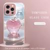 Изысканный розовый кристальный чехол-яблоко для iPhone 17 Pro Max, чехол со встроенным стеклом для iPhone 17 16 15 14 13 12 pm Pro Plus