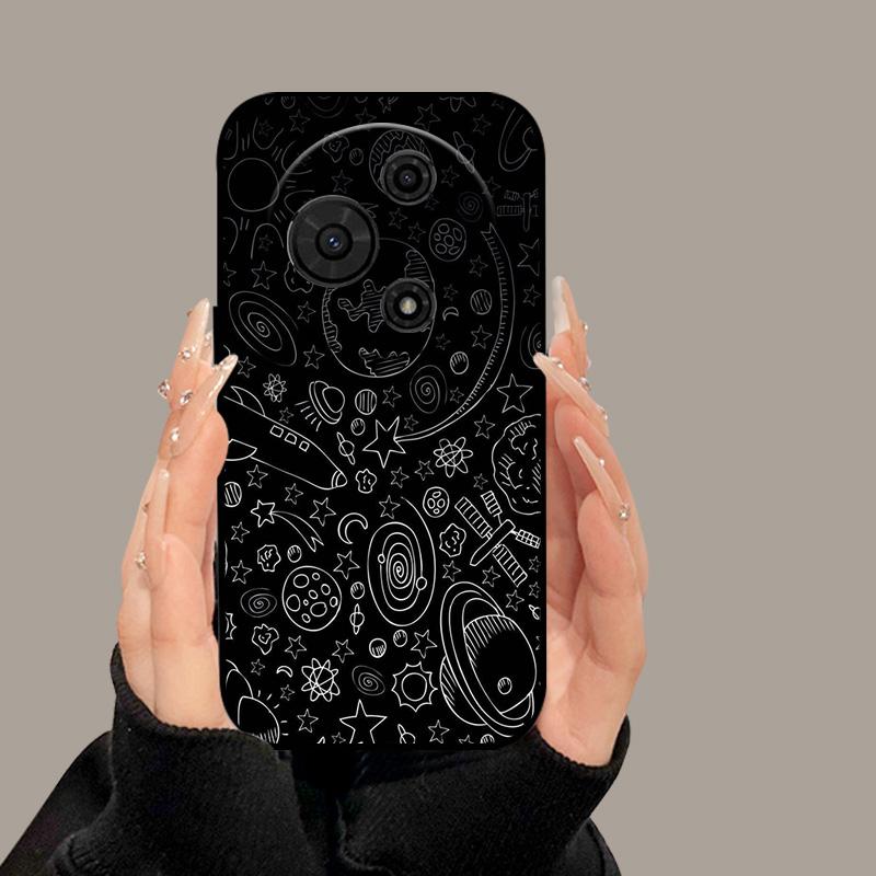 For TCL 605 T517D Case Cute Cartoon Painted Soft Silicone Cover for TCL 60 SE TCL605 60SE Luxury Shockproof Bumper Fundas Cases