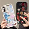 Чехол TPU для телефона Samsung Galaxy S21 S22 S23 FE S24 Plus S25 A16 A35 A54 A55 5G Ultra с рисунком Краб Рыба Цветочный Сердце Звезды