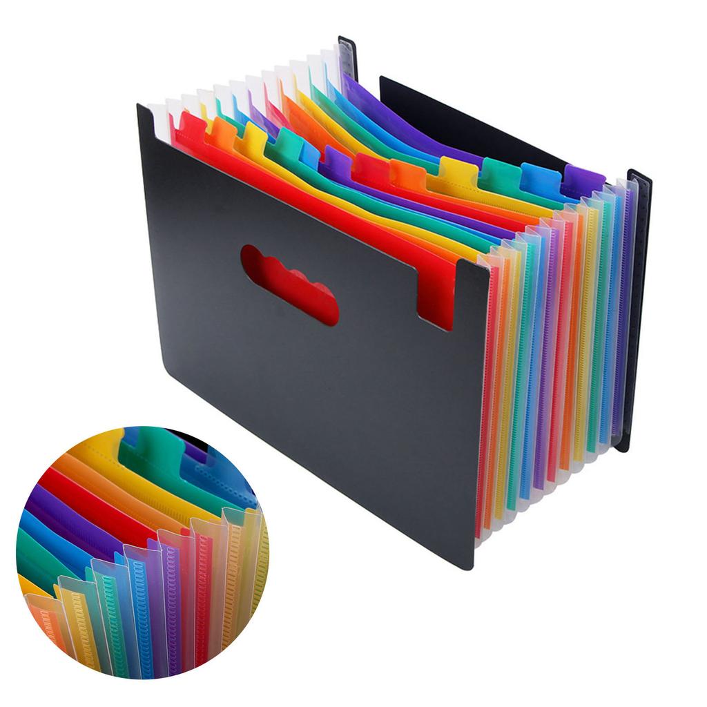 Расширяющаяся папка-файл с 24 отделениями, большой вместимостью, цветными пластиковыми вкладками, счетами, квитанциями и документами