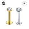 Titanium Alloy Push-in Barbell Bowl Stud for Ear and Nose Piercing