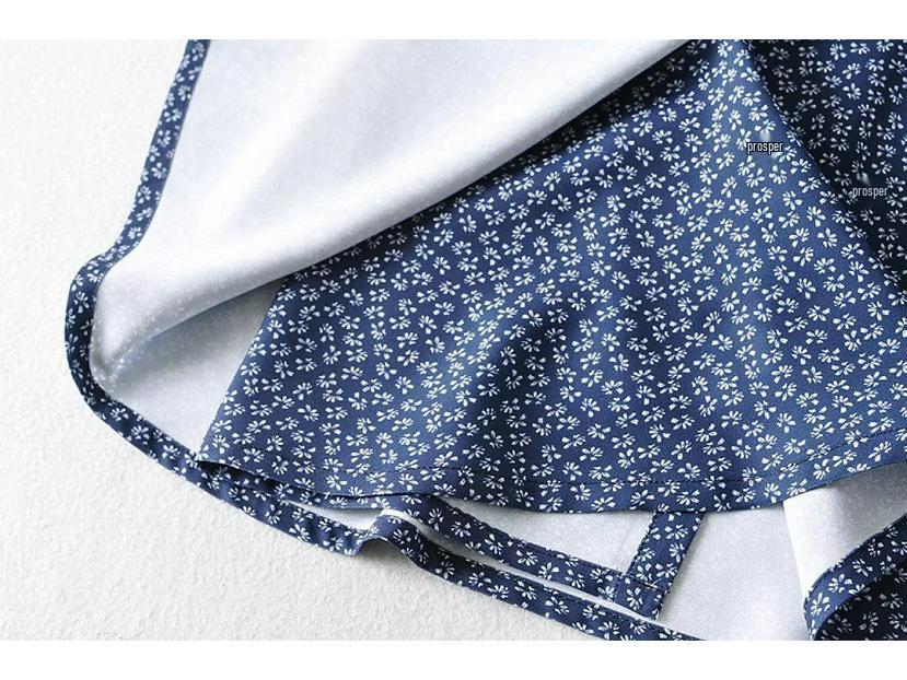 Юбка миди с запахом и цветочным принтом YPFF с высокой талией - летняя женская юбка на завязках в европейском и американском стиле.