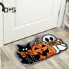 Коврик для ванной на Хэллоуин с изображением призрака, тыквы, кошки, стеганый коврик, нескользящий коврик для пола, жуткий коврик для ванной комнаты, декор кухни
