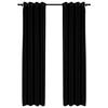 VidaXL Blackout Curtains Linen Look with Eyelets 2 Pcs Black 140x245cm
