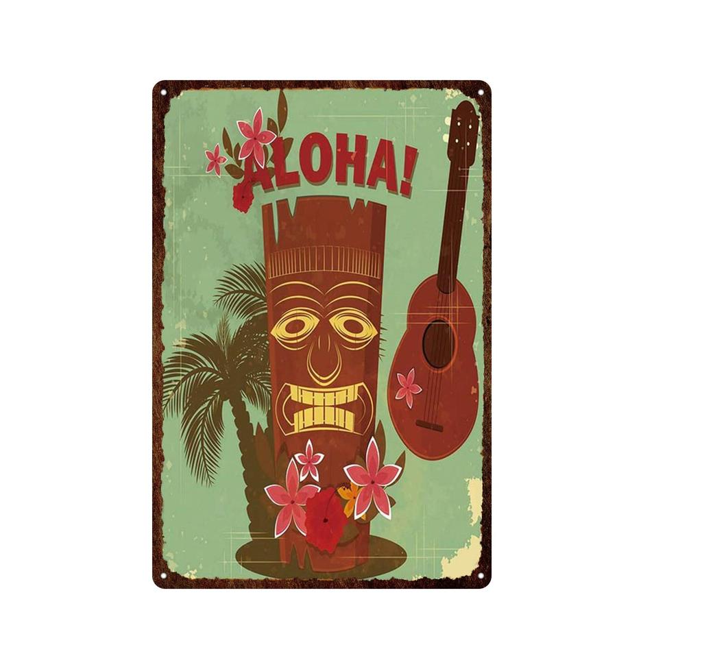 Гавайи Вайкики Приморский Пейзаж Металлическая Оловянная Вывеска Известный Туристический Город Ретро Серфинг/Декоративная Налет Для Автомобиля Железная Живопись 20*30 см