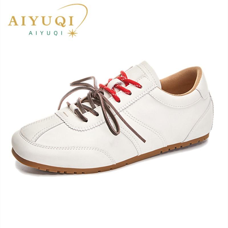 Модные кроссовки для тренировок AIYUQI, женские, из натуральной кожи, новая весенняя коллекция 2025 года, плоские кроссовки, женские повседневные кроссовки, женские кроссовки Forrest Gump