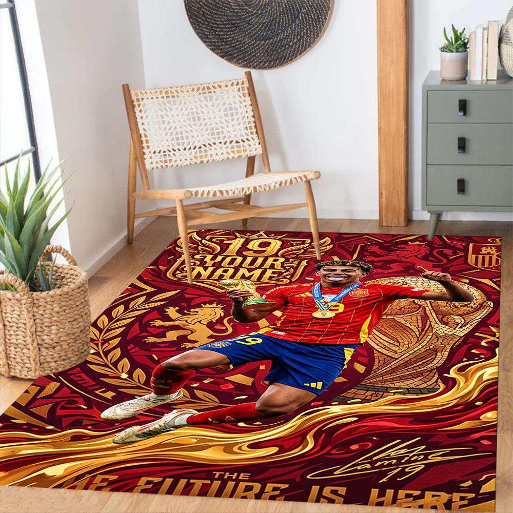 Lamin Yamal Customizable Name Floor Mat Design For Playrooms Dormitory Foyer Outdoor Antislip Carpet Anime Office Decor Spiritual Gift