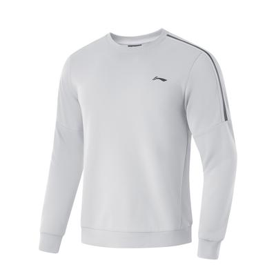 Li Ning Fitness Series антистатический антибактериальный теплый однотонный круглый вырез пуловер флисовый длинный рукав толстовка мужская толстовка AWDUF99-2
