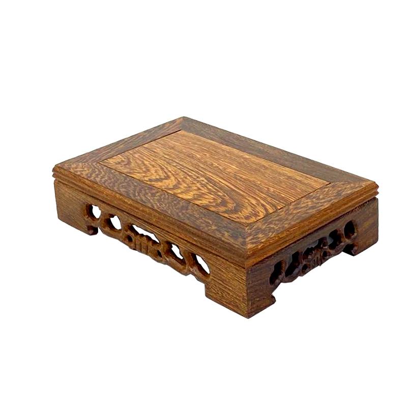 1pc Wooden Display Trays Vintage-Style Wood Teapot Handmade Miniatures Base Storage Shelf for Collectibles and Trinkets
