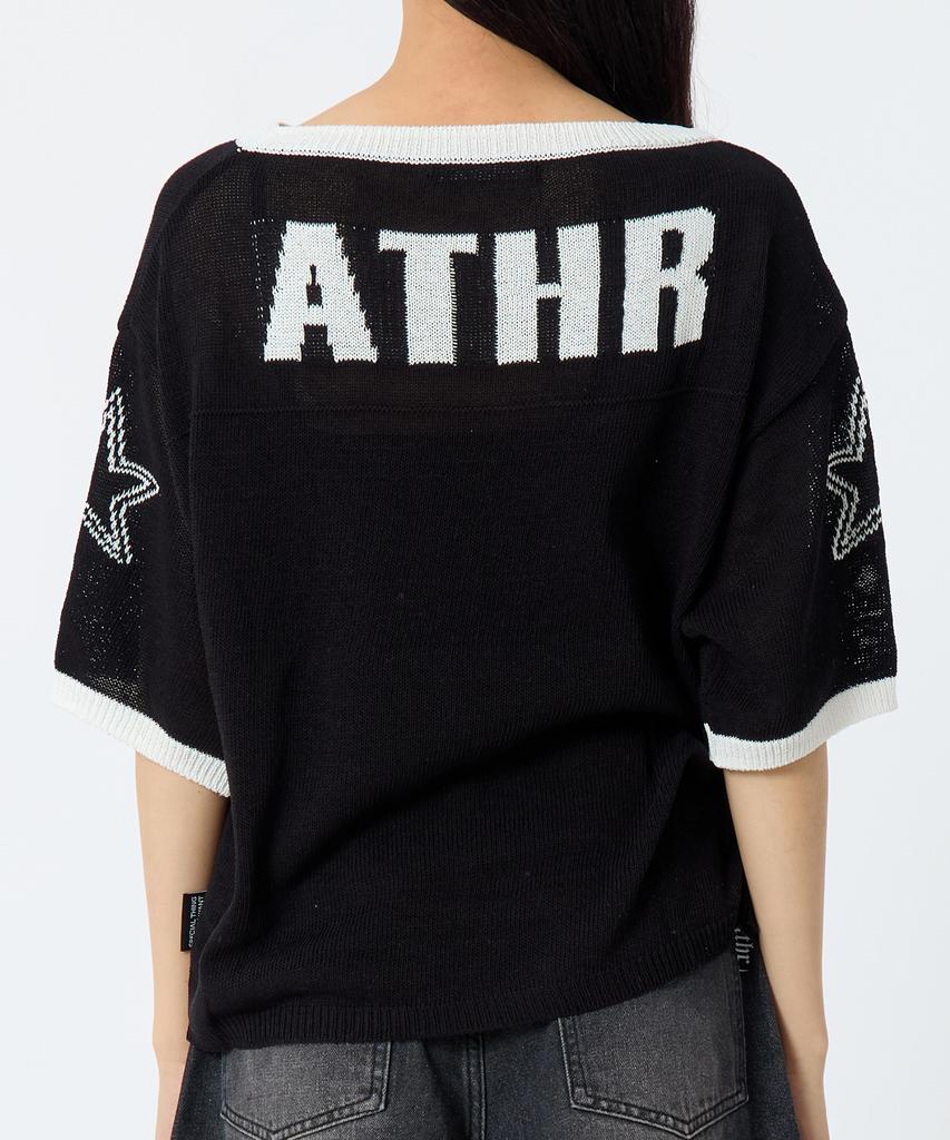 ANDTHEOTHER Oversized Round Neck Short Sleeve Knit Black